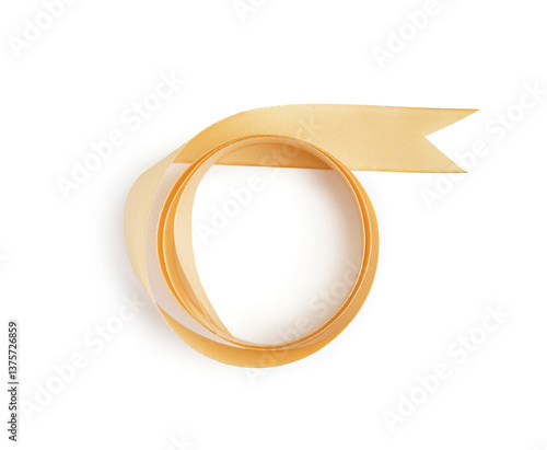 Golden gift ribbon with dec...