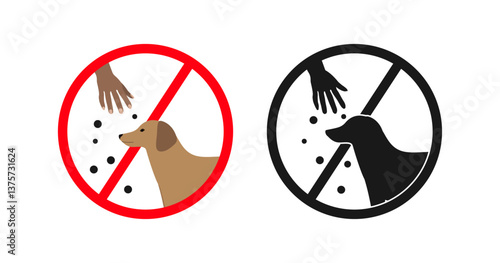 Do not feed dogs, forbidden to feed animals, prohibition sign