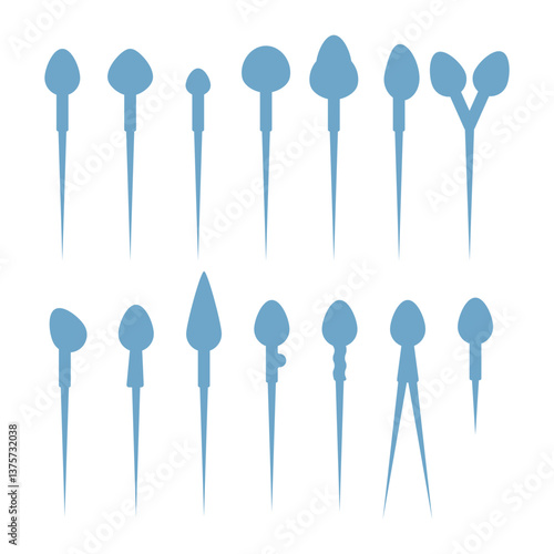 Sperm pathologies showing different shapes of sperm cells