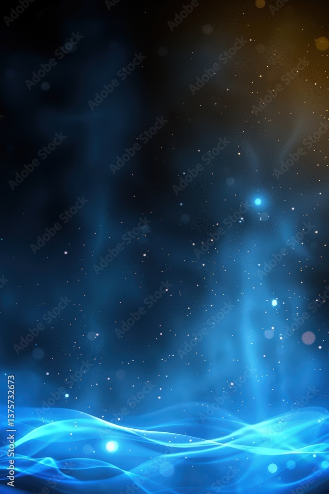 Abstract blue and gold cosmic background design Abstract blue and gold cosmic background design