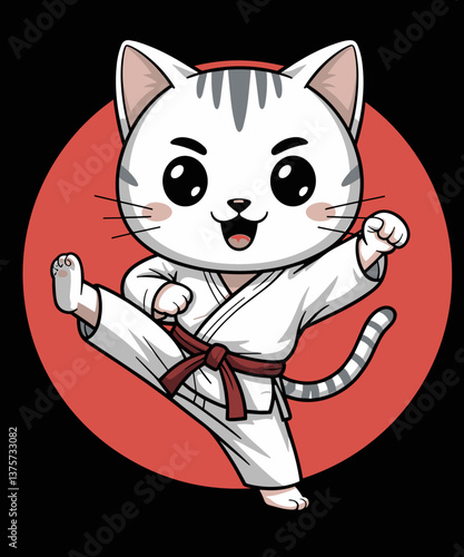 Japanese Cat Karate Kawaii jiu jitsu