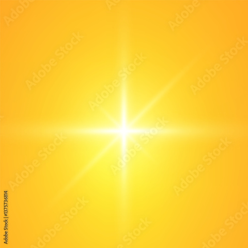  Warm sun on a yellow background. Leto.bliki solar rays