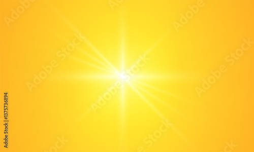  Warm sun on a yellow background. Leto.bliki solar rays