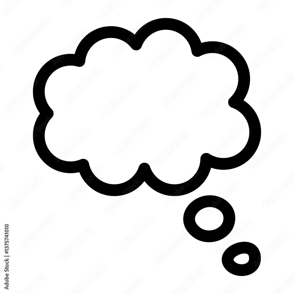 Illustration of a black thought icon on a white background
Illustration of a black thought icon on a white background