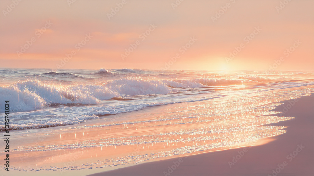 Obraz premium Sunset over the beautiful ocean 