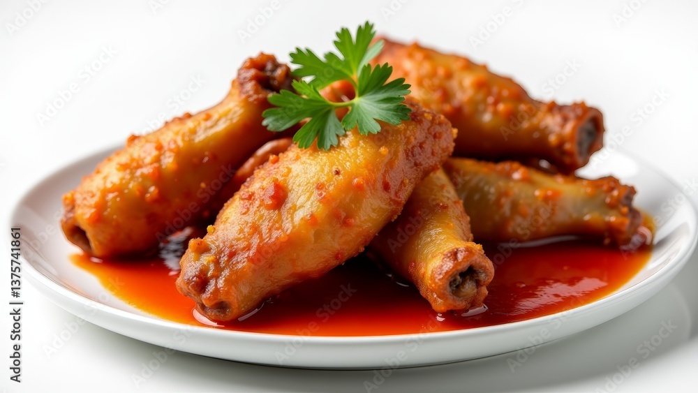 Spicy Chicken Wings With Parsley Garnish Spicy Chicken Wings With Parsley Garnish
