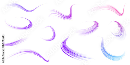 Png futuristic technological style. Png abstract background with speed lines. Neon color rays vector abstract background. The light lines of the road a blue light background creating of movement	
