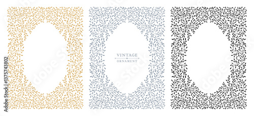 Collection of floral luxury frames, vintage vector borders, corners with ornate swirls. Old pattern for greeting card, wed invitation, menu, royal certificate, graphic design element, packaging, cover