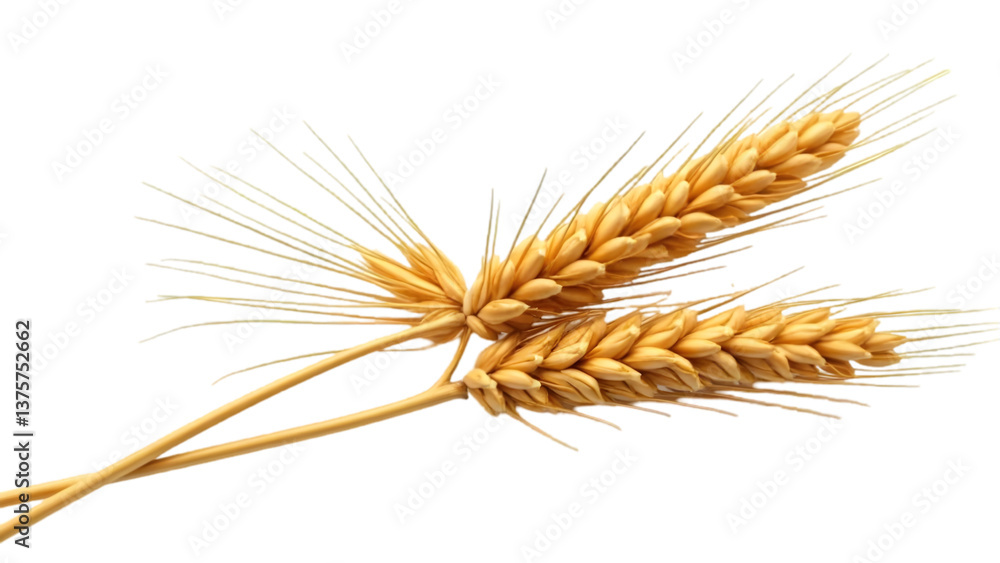 Golden Wheat Stalks with Intricate Awns Showcased on a Crisp Background, Symbolizing Agriculture, Growth, and Natural Abundance Golden Wheat Stalks with Intricate Awns Showcased on a Crisp Background, Symbolizing Agriculture, Growth, and Natural Abundance