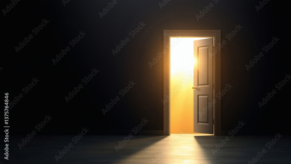 Contrast of Light and Dark with Open Door