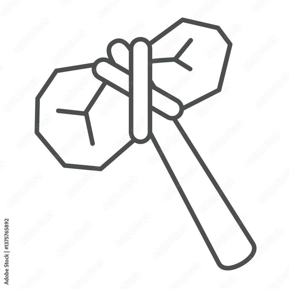 Hammer thin line icon, city museum concept. Vector graphics. Ancient warrior axe, weapon tool sign on white background, outline style icon for mobile or web design. Hammer thin line icon, city museum concept. Vector graphics. Ancient warrior axe, weapon tool sign on white background, outline style icon for mobile or web design.