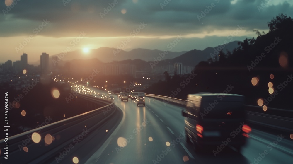 Obraz premium van motorway