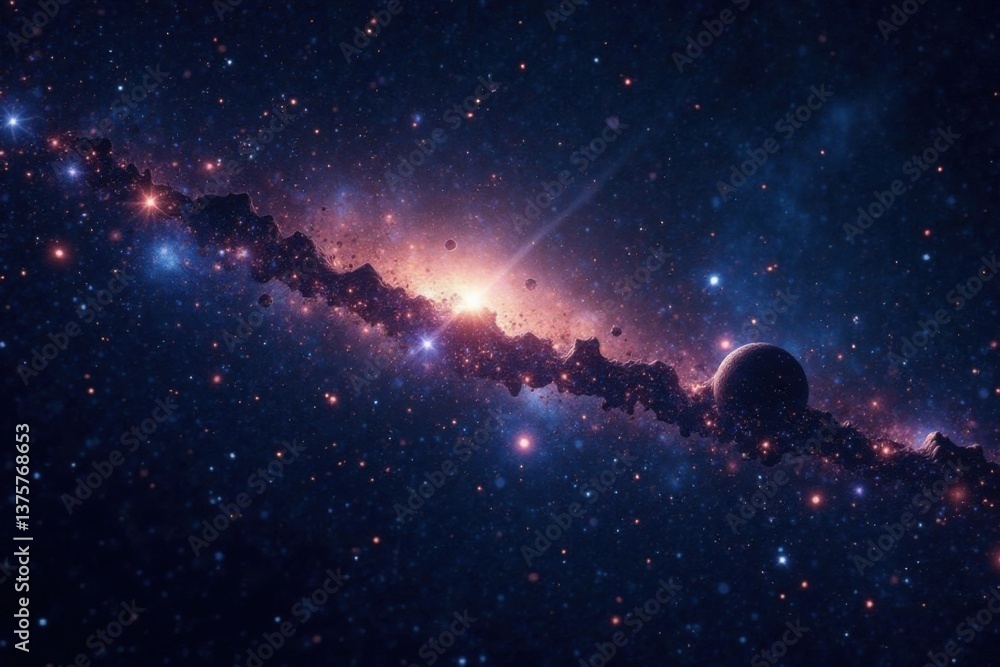 Vast expanse of black space with sparkling stars, celestial, void, galaxy Vast expanse of black space with sparkling stars, celestial, void, galaxy