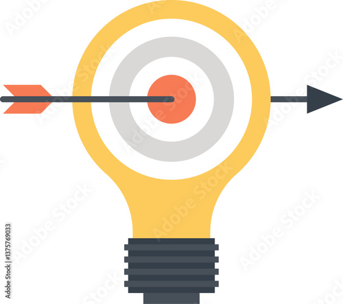 Define the Goal flat web icon concept