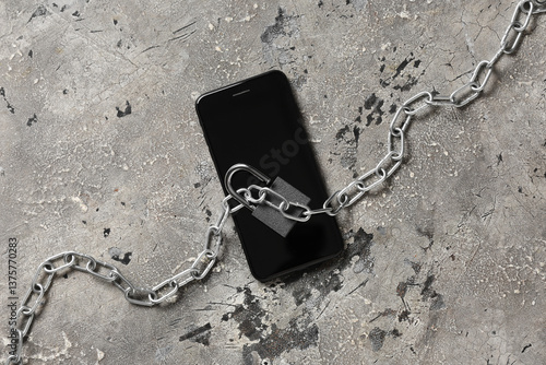 Open padlock with chain and...