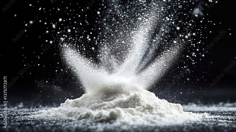 custom made wallpaper toronto digitalA dynamic burst of white powder creates a stunning visual effect against a dark background, capturing a moment of motion and texture.