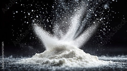 Wallpaper Mural A dynamic burst of white powder creates a stunning visual effect against a dark background, capturing a moment of motion and texture. Torontodigital.ca