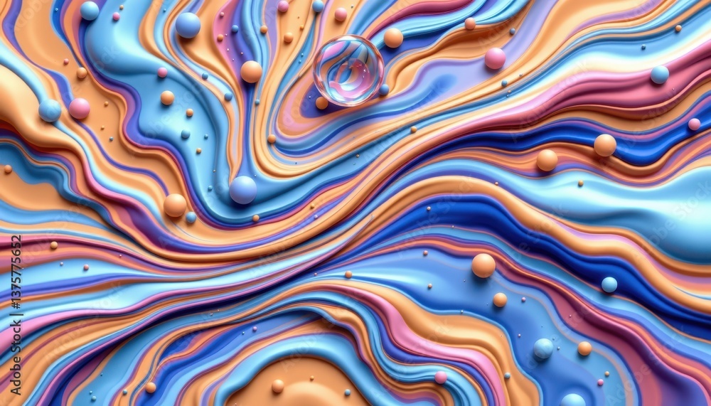 Viscous Material Flow Create an abstract representation of a viscous fluid flowing and forming bubbles, showcasing movement and color. Viscous Material Flow Create an abstract representation of a viscous fluid flowing and forming bubbles, showcasing movement and color.