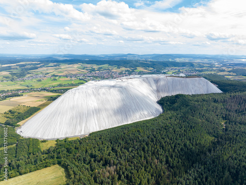 Obraz na płótnie White Slagheap, Waste Heap in Germany - Monte Kali - Salt Mountain in Heringen, Germany. w salonie