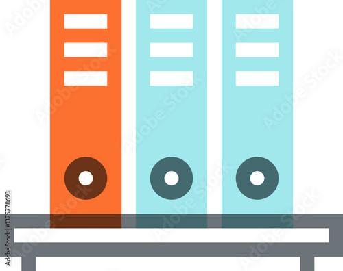files shelf flat line web icon concept