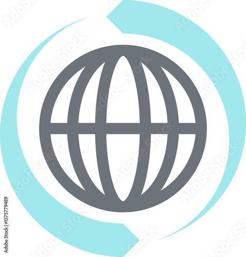 biosphere conservation flat line web icon concept