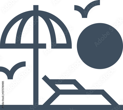 relaxation flat line web icon concept