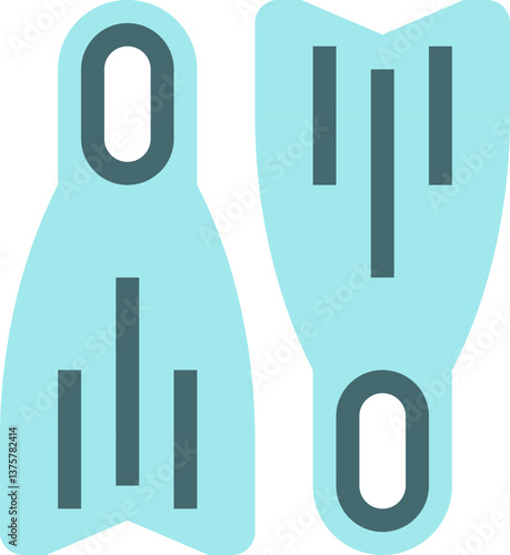 flippers flat line web icon concept