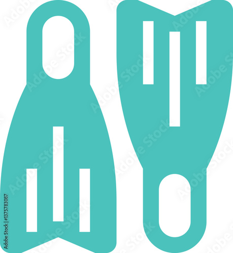 flippers flat line web icon concept