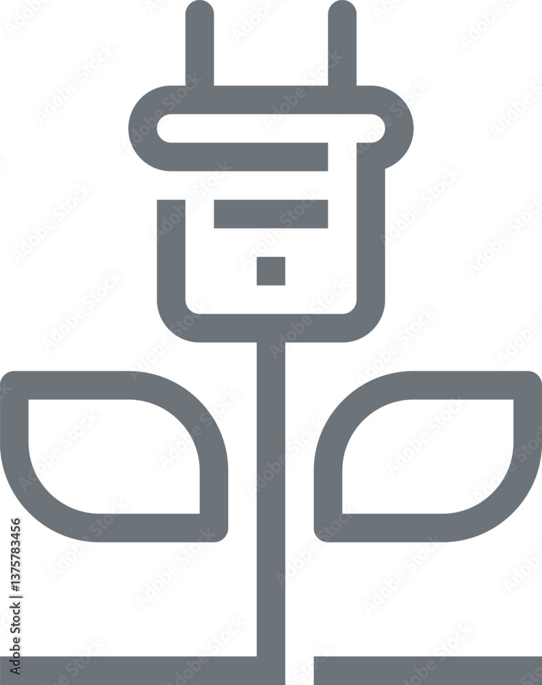 energy saving flat line web icon concept energy saving flat line web icon concept