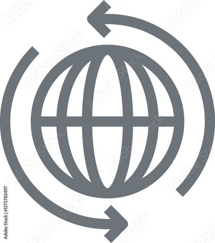 biosphere conservation flat line web icon concept