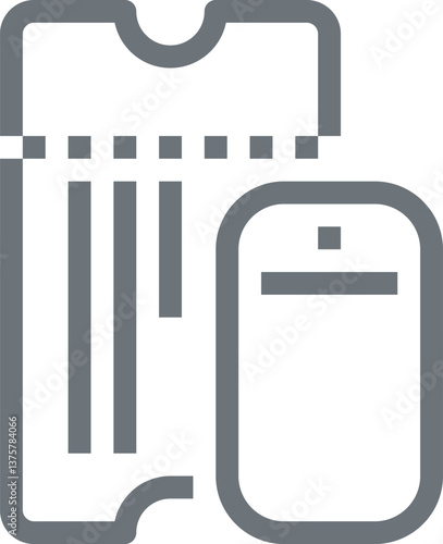 online booking flat line web icon concept