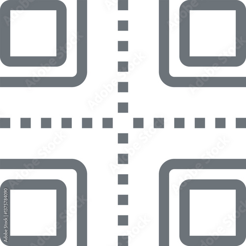 crossroad flat line web icon concept
