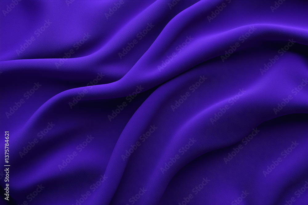 Luxurious deep royal purple fabric with soft, flowing texture, perfect for elegant designs and fashion. This rich color adds regal touch to any project