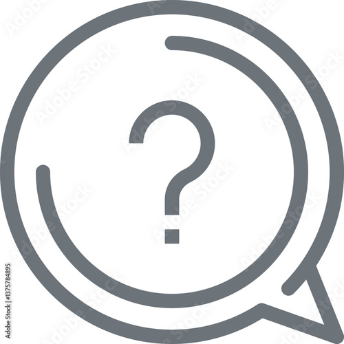 question flat line web icon concept