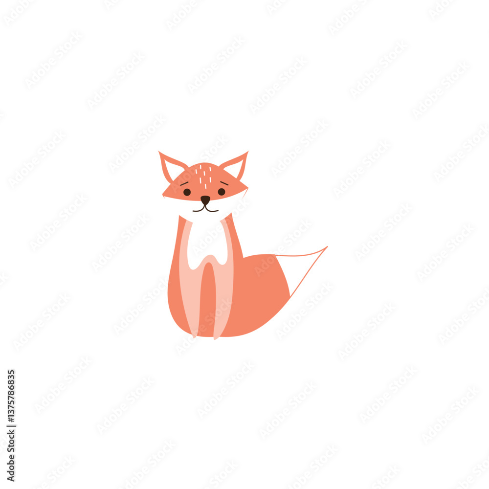 Fototapeta premium vector illustration of little fox 