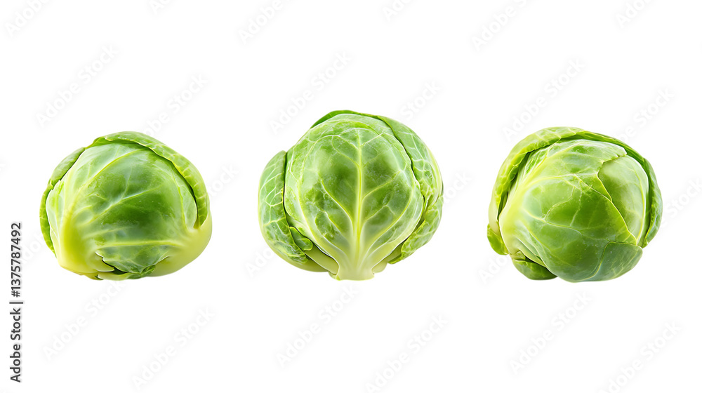 Fototapeta premium Pack of Brussels Sprouts set Against Transparent Background for Organic Food Branding, Healthy Eating Promotion, or Culinary Design Projects