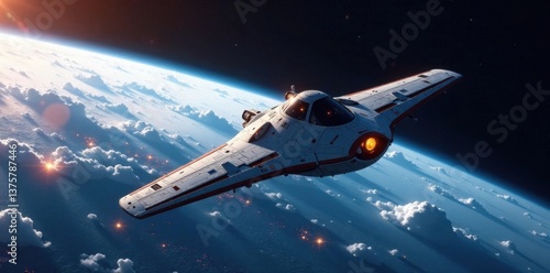 Wallpaper Mural Advanced spacecraft in orbit around Earth, space, satellite, planet Torontodigital.ca