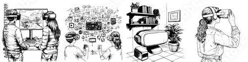 Exploring virtual reality through immersive gaming and technology in a modern setting
