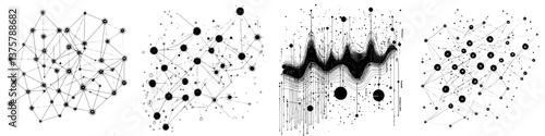 Intricate network patterns and abstract visualizations expressing complexity in data representation