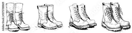 Different styles of hiking boots for various outdoor adventures in nature settings