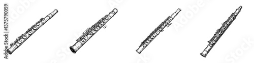 Different perspectives of a flute showcasing its intricate design and craftsmanship