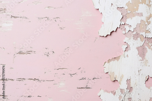 Obraz na płótnie Peeling paint on dusty rosewood pink background creates vintage and muted aesthetic. texture adds depth and character, perfect for artistic or design projects w salonie