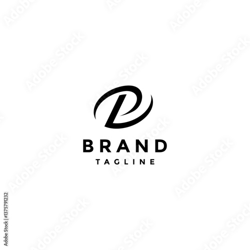 Initial PLZ Letter in Dynamic Oval Lines Logo Design. Simple Twister Initial P Letter Logo Design.