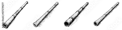 Different styles of wooden flutes displayed on a white background showcasing craftsmanship and detail