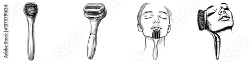 Art of facial massage tools in a serene setting showcasing beauty and relaxation techniques for skincare routines