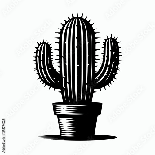 Cactus silhouette, Cactus vector