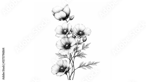 Magic Flowers: Relaxing Coloring Pages for Adults and Teens" w stylu vintage