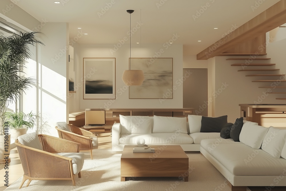 Fototapeta premium modern living room interior stylish