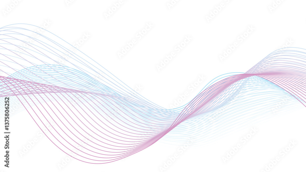 Fototapeta premium Abstract Wavy Lines Background. Futuristic Digital Art