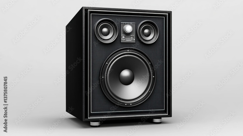 Fototapeta premium Vintage Audio Speaker Design with Modern Aesthetic in Studio Setting